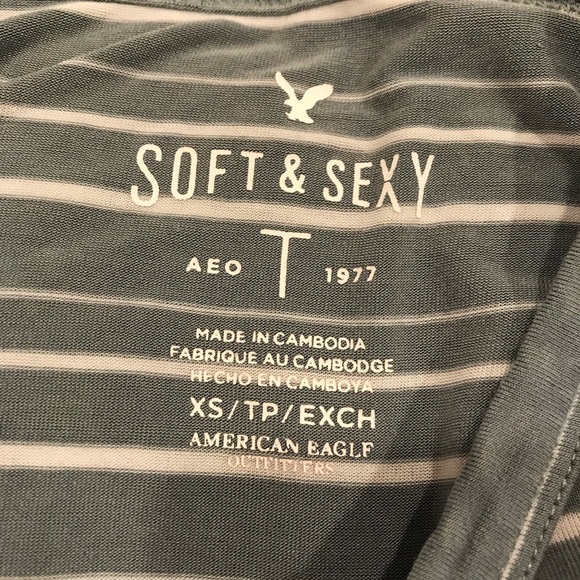 AMERICAN EAGLE long sleeve stripe shirt - Picture 5 of 5